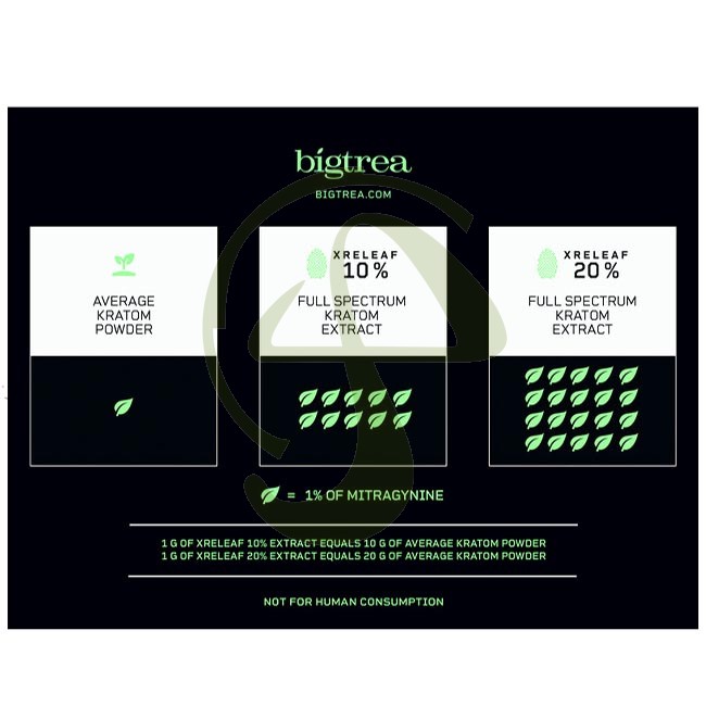 XRELEAF Kratom Full Spectrum - Extract 20% Mitragynine - 1gr