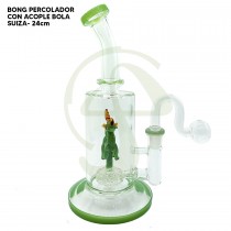 Bong Percolador Suiza 24cm + Acople Bola 14mm